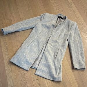 Zara Woman’s Medium fit  Light Gray Tweed Blazer Coat with Snap